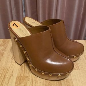 Michael Kors Leather Platform Mules